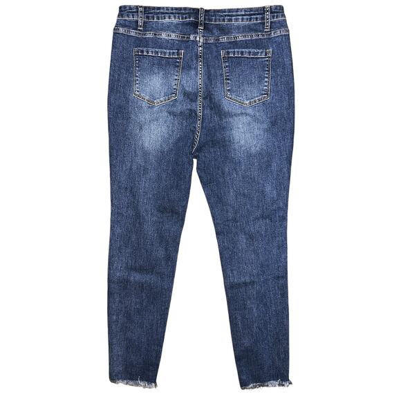 NWT Cupshe Button Fly Distressed High-Rise Skinny Jeans XL 32"x26" - Picture 5 of 8